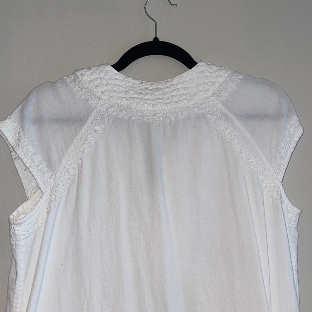 Roller Rabbit Cap Sleeve Split V-Neck Faith Embroidered Matching Shift Dress - Picture 5 of 5